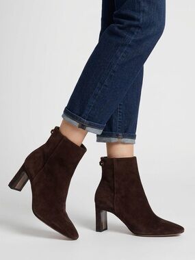 Sam Edelman Saige Suede Ankle Bootie in Cafe Noir